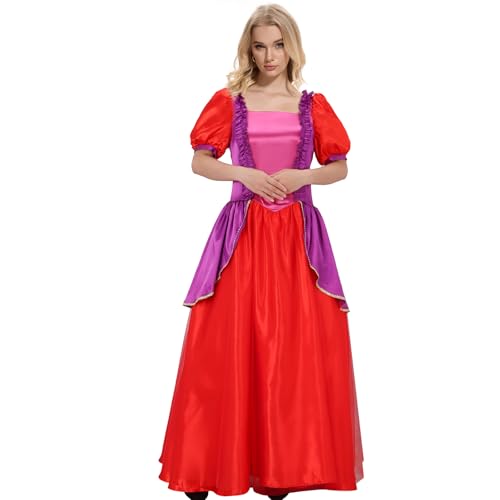 LiuzilaiST Damenkleid, böse, hässliche Stiefschwester, Anastasia, Prinzessinnenkleid, Rot, Cosplay-Kostüm, Halloween-Outfit, Rot/Ausflug, einfarbig (Getaway Solids), L von LiuzilaiST
