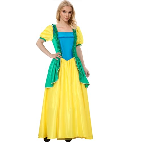 LiuzilaiST Damenkostüm, böse, hässliche Stiefschwester, Drizella-Kostüm, Gelb, Prinzessinnenkleid, Halloween, Cosplay, Party-Outfit (klein) von LiuzilaiST