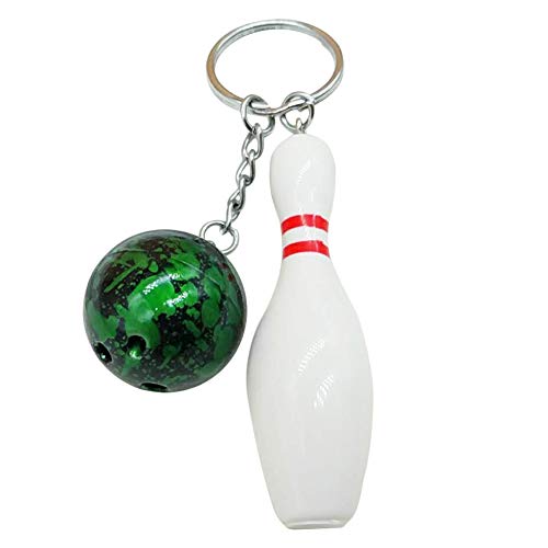Livecitys Kreative Schlüsselanhänger Mode Bowling Ball Schlüsselanhänger Anhänger Tasche Auto Hängende Ornament Schlüsselanhänger Halter Für Männer Frauen Grün von Livecitys