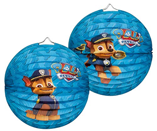 Paw Patrol 1 Laterne / Lampion ( Rund ) ca. 25 cm in blau mit Chase / Geburtstag / Dekoration von Lively Moments