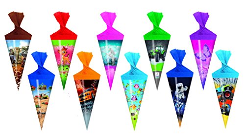 10x Deko Schultüte mit Motiv / Zuckertüte / Länge: 15cm / rund 10x Deko Schultüte mit Motiv / Zuckertüte / Länge: 15cm / rund von Livepac Office