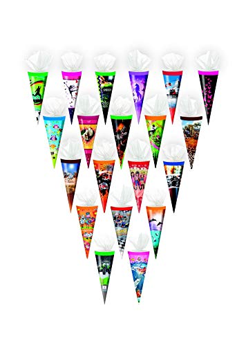 20x Schultüte / Zuckertüte / 25cm / mit Tüllverschluß / 20 verschiedene Motive 20x Schultüte / Zuckertüte / 25cm / mit Tüllverschluß / 20 verschiedene Motive von Livepac Office