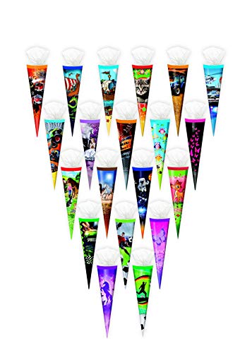 20x Schultüte / Zuckertüte / 35cm / mit Tüllverschluß / 20 verschiedene Motive 20x Schultüte / Zuckertüte / 35cm / mit Tüllverschluß / 20 verschiedene Motive von Livepac Office
