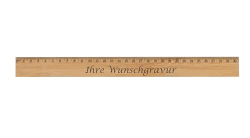 Holz-Lineal aus Bambus mit Gravur / Länge: 30cm Holz-Lineal aus Bambus mit Gravur / Länge: 30cm von Livepac-Office