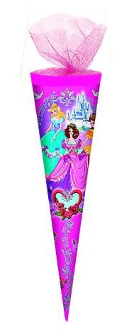 Schultüte / Zuckertüte / Länge: 35cm / rund / Tüllverschluss / "Prinzessinen" Schultüte / Zuckertüte / Länge: 35cm / rund / Tüllverschluss / "Prinzessinen" von Livepac Office