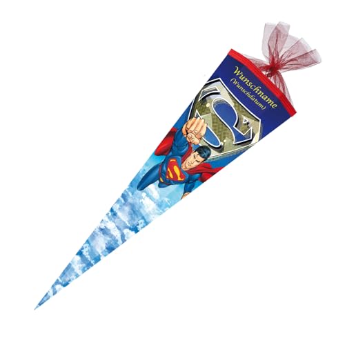 Schultüte mit Gravur / Zuckertüte / 85cm / eckig / "DC Superman" Schultüte mit Gravur / Zuckertüte / 85cm / eckig / "DC Superman" von Livepac-Office