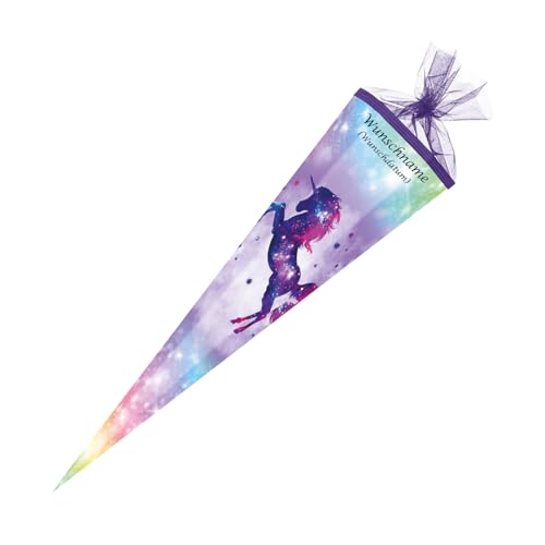 Schultüte mit Gravur / Zuckertüte / 85cm / eckig / "Einhorn Galaxy" Schultüte mit Gravur / Zuckertüte / 85cm / eckig / "Einhorn Galaxy" von Livepac-Office