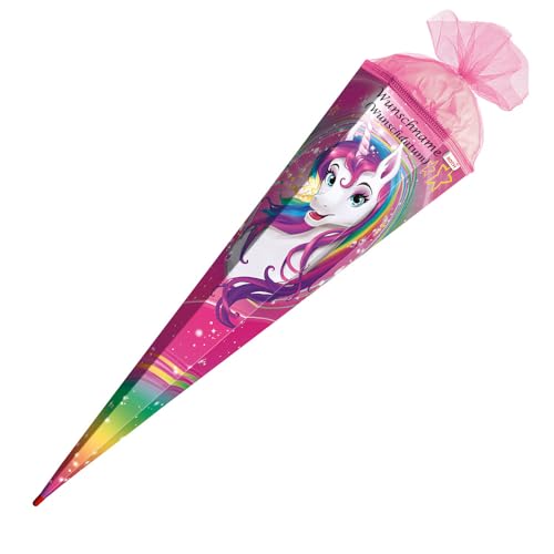 Schultüte mit Gravur / Zuckertüte / 85cm / eckig / "Einhornportrait" Schultüte mit Gravur / Zuckertüte / 85cm / eckig / "Einhornportrait" von Livepac-Office