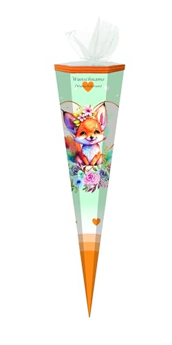 Schultüte mit Gravur / Zuckertüte / 85cm / eckig / "Fuchs" Schultüte mit Gravur / Zuckertüte / 85cm / eckig / "Fuchs" von Livepac-Office