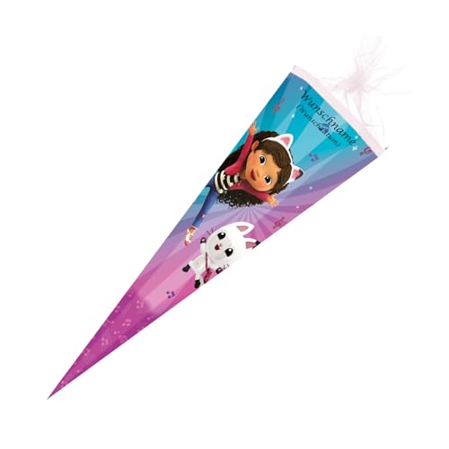 Schultüte mit Gravur / Zuckertüte / 85cm / eckig / "Gabby's Dollhouse" von Livepac-Office