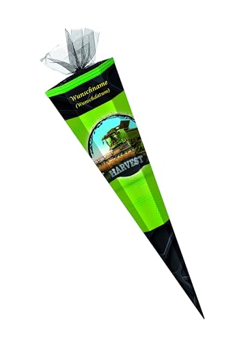 Schultüte mit Gravur / Zuckertüte / 85cm / eckig / "Mähdräscher" Schultüte mit Gravur / Zuckertüte / 85cm / eckig / "Mähdräscher" von Livepac-Office