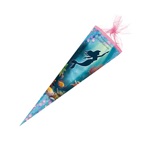 Schultüte mit Gravur / Zuckertüte / 85cm / eckig / "Meerjungfrau" Schultüte mit Gravur / Zuckertüte / 85cm / eckig / "Meerjungfrau" von Livepac-Office