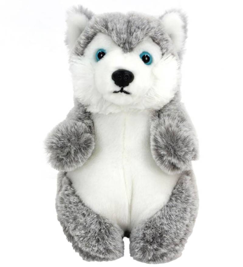 Living Nature Kuscheltier - 16x10 cm - Baby Husky - Grau - Living Nature - One Size - Kuscheltiere von Living Nature
