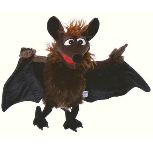 Living W434 Puppets Handspieltier Gaston die Fledermaus braun-schwarz, Flügelspannweite 60 cm von Living Puppets