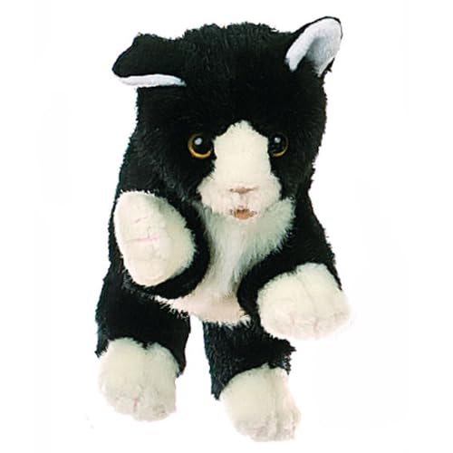 Living Puppets Handspieltier Katze aus Stoff in der Größe 33cm, W045, Schwarz/Weiß von Living Puppets