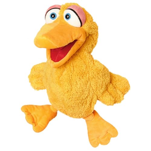 Living Puppets Handspieltiere Handpuppe Giesela die Ente für Erwachsene und Kinder geeignet, Größe: 35 cm, Handwäsche, W665, Gelb von Living Puppets