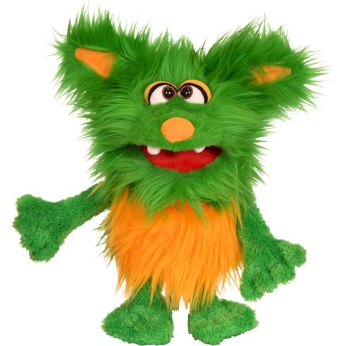 Living Puppets Monster to go! Handpuppe Schotter für Erwachsene und Kinder geeignet, Größe: 20 cm, Handwäsche, W847, grün von Living Puppets