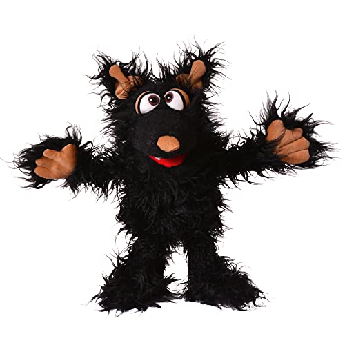 Living Puppets Monster to go Wolf Muffi Hapsweg aus Stoff in der Größe 35cm, W818 Schwarz von Living Puppets