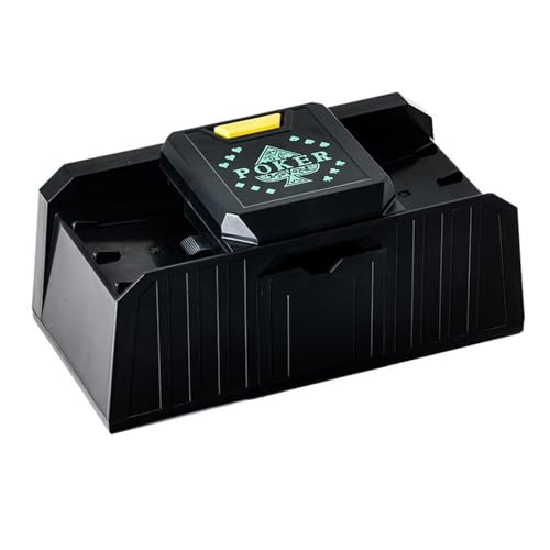 Automatischer Kartenmischer Elektrisch Kartenmischmaschine Poker Kartenmischer Batteriebetrieben Type-C kann Karten bis zu Einer Größe von 9,7 x 6,5 cm verarbeiten(schwarz) von Liwankaqi