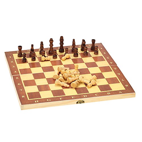Lixada Tragbare Holz Schachbrett Klappbrett Schachspiel Internationalen Schachspiel Für Party Familie Aktivitäten, 300 * 150 * 28 cm von Lixada