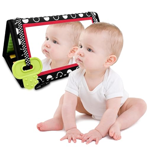 Lixiluxia Baby Spielzeug ab 3 Monate, Baby Spiegel, Babyspiegel mit Schwarz Weiß Kontrastmuster, Kinderspiegel mit Beißring, Babyspielzeug, Faltbarer Bauchlage Spielzeug, Lernspielzeug Lixiluxia Baby Spielzeug ab 3 Monate, Baby Spiegel, Babyspiegel mit Schwarz Weiß Kontrastmuster, Kinderspiegel mit Beißring, Babyspielzeug, Faltbarer Bauchlage Spielzeug, Lernspielzeug von Lixiluxia