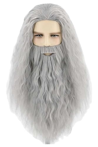 Lixinya Anime Perücke+Bart Cosplay Kostüm Zubehör Herren, One Size von Lixinya