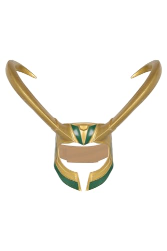 Lixinya Kopfschmuck Maske Kostüm Kopfschmuck Maske Zubehör Stirnband Requisiten Party Halloween Karneval Helm Headpiece Gold (Longhorn, One Size) von Lixinya