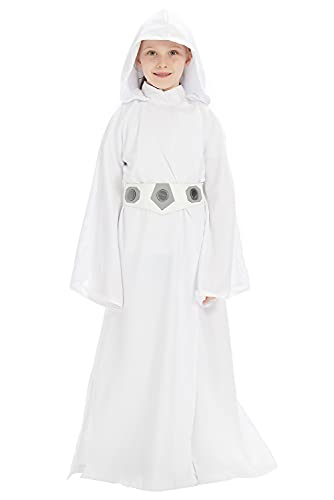 Lixinya Rollenspiel Weißes Kleid Halloween Karneval Anzug Uniform Outfit Cosplay Kostüm (130cm, Weiß 1) von Lixinya