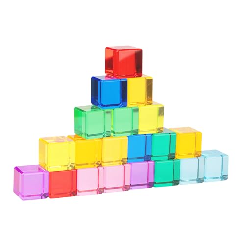20pcs Acryl Bausteine Kinder - Sensorik Bausteine Jelly Blocks, Lichtbausteine, Montessori Regenbogen Building Blocks, Acrylbausteine, Motorikspielzeug Stapelstein, Bauklötze ab 3 Jahren 20pcs Acryl Bausteine Kinder - Sensorik Bausteine Jelly Blocks, Lichtbausteine, Montessori Regenbogen Building Blocks, Acrylbausteine, Motorikspielzeug Stapelstein, Bauklötze ab 3 Jahren von Lixstyea