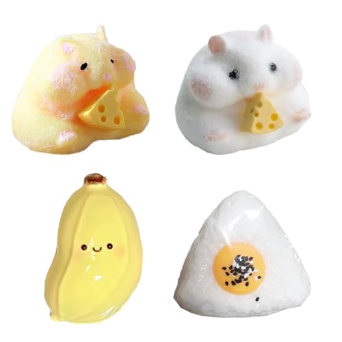 4 Stück Squeeze Toy - Squishy Hamster Spielzeug, Squishys Hamster Anti Stress Spielzeug , zum Angst Relief, Konzentrieren, Fufu Squishy Toy, darunter Hamster, Bär und Banane 4 Stück Squeeze Toy - Squishy Hamster Spielzeug, Squishys Hamster Anti Stress Spielzeug , zum Angst Relief, Konzentrieren, Fufu Squishy Toy, darunter Hamster, Bär und Banane von Lixstyea