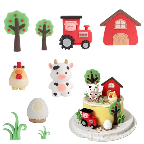 9 Pack Bauernhof Tortendekoration - Tier Beburtstag Deko, Kühe und Obstbäume, tortendeko traktor, Kuchendekorationen für die Bauernhofparty, Geburtstagsdeko Bauernhof 9 Pack Bauernhof Tortendekoration - Tier Beburtstag Deko, Kühe und Obstbäume, tortendeko traktor, Kuchendekorationen für die Bauernhofparty, Geburtstagsdeko Bauernhof von Lixstyea