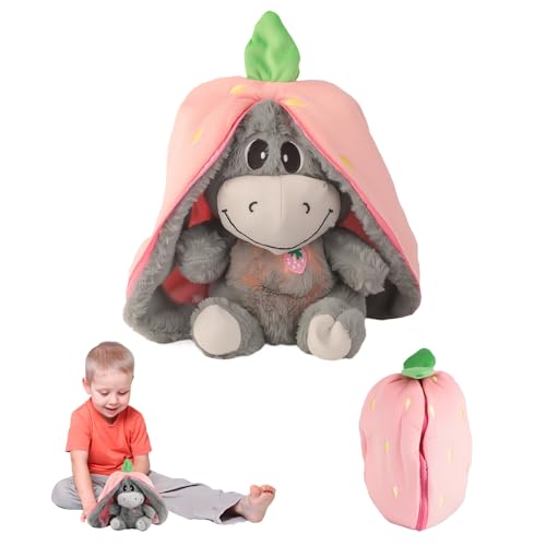 Lixstyea Erdbeer Esel Kuscheltier Atmendes Kuscheltier von Lixstyea