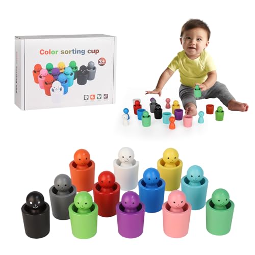 Lixstyea Montessori Spielzeug Farb Sortierbecher - Farberkennung Early Development Toys, Farberkennung Holz Spielzeug, Farben sortierspiel, Farben sortieren für Kinder 2 Jahre, farbsortierspiel Lixstyea Montessori Spielzeug Farb Sortierbecher - Farberkennung Early Development Toys, Farberkennung Holz Spielzeug, Farben sortierspiel, Farben sortieren für Kinder 2 Jahre, farbsortierspiel von Lixstyea
