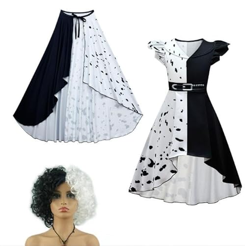 Lixstyea Halloween Mädchen Cruella Kostüm (140cm) von Lixstyea