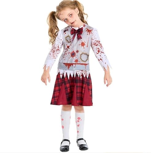 Lixstyea Zombie Schulmädchen Kostüm (M(125-140cm)) von Lixstyea