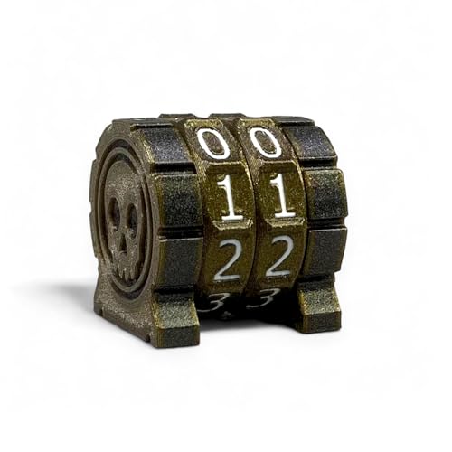 Lixusia Life Counter Health Tracker für Brettspiele, TTRPGs und Kartenspiele mit Totenkopf-Symbol, kompatibel mit MTG, 2 goldene Räder mit weißen Zahlen Lixusia Life Counter Health Tracker für Brettspiele, TTRPGs und Kartenspiele mit Totenkopf-Symbol, kompatibel mit MTG, 2 goldene Räder mit weißen Zahlen von Lixusia