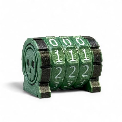 Lixusia Life Counter Health Tracker für Brettspiele, TTRPGs und Kartenspiele mit Totenkopf-Symbol, kompatibel mit MTG, 3 grüne Räder mit weißen Zahlen Lixusia Life Counter Health Tracker für Brettspiele, TTRPGs und Kartenspiele mit Totenkopf-Symbol, kompatibel mit MTG, 3 grüne Räder mit weißen Zahlen von Lixusia