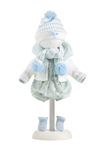 Llorens 1024922 Puppenkleidung für 38 cm Puppen, Kleider-Set blau weiß mit Strickpullover, Mütze, Schal und Body, Puppenoutfit, Puppenzubehör Llorens 1024922 Puppenkleidung für 38 cm Puppen, Kleider-Set blau weiß mit Strickpullover, Mütze, Schal und Body, Puppenoutfit, Puppenzubehör von Llorens