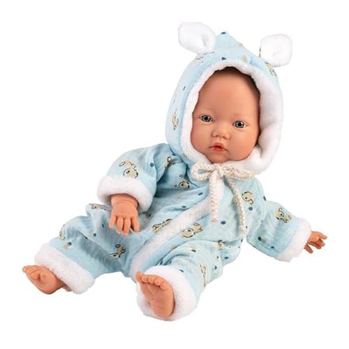Llorens 1063305 Puppe mit blauen Augen und weichem Körper, Babypuppe inkl. blauem Outfit und Schnuller, 32cm von Llorens