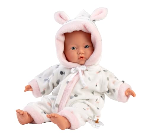 Llorens 1063313 Puppe Irena, mit blauen Augen und weichem Körper, Babypuppe inkl. flauschigem Strampler und Schnuller, Puppenmädchen, New Born, 31cm von Llorens