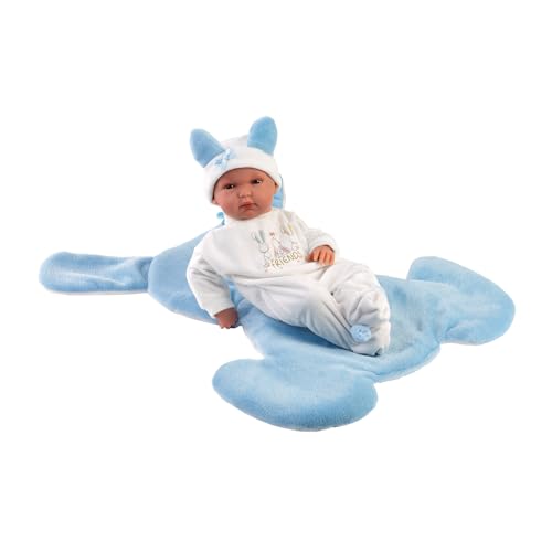 Llorens 1063597 Puppe Bimbo, mit blauen Augen und weichem Körper, Babypuppe inkl. Outfit, Schnuller, Schnullerkette und Blauer Hasendecke, Puppenjunge, New Born, 35cm Llorens 1063597 Puppe Bimbo, mit blauen Augen und weichem Körper, Babypuppe inkl. Outfit, Schnuller, Schnullerkette und Blauer Hasendecke, Puppenjunge, New Born, 35cm von Llorens