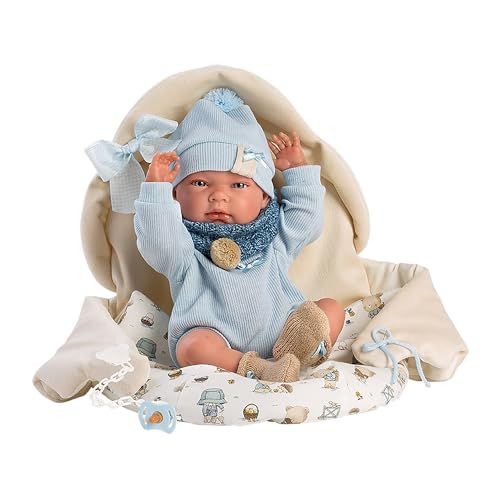 Llorens 1073885 Puppe Nico mit blauen Augen, Babypuppe mit Vinyl Körper, Puppenjunge inkl. Kuschelsack, 40 cm Llorens 1073885 Puppe Nico mit blauen Augen, Babypuppe mit Vinyl Körper, Puppenjunge inkl. Kuschelsack, 40 cm von Llorens