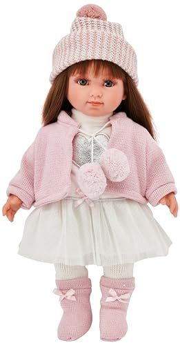 Llorens 1053528 Puppe Sara mit brünetten Haaren und braunen Augen, Fashion Doll mit weichem Körper, inkl. trendigem Outfit, 35cm von Llorens