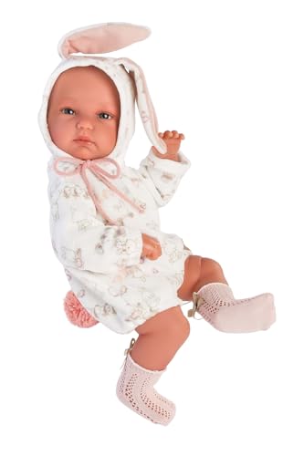 Llorens Hase, mit blauen Augen und Vinyl-Körper, Puppe inkl. Tragetasche und und süßem Schlafanzug mit Hasenöhrchen 35cm, 63548, Beige Llorens Hase, mit blauen Augen und Vinyl-Körper, Puppe inkl. Tragetasche und und süßem Schlafanzug mit Hasenöhrchen 35cm, 63548, Beige von Llorens