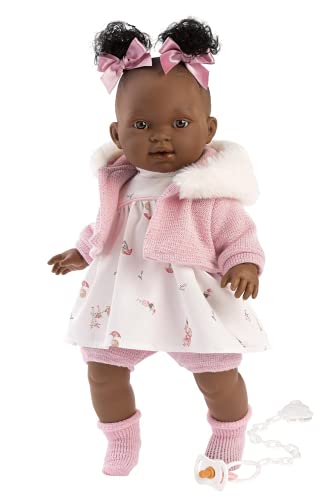 Llorens Puppe Diara mit schwarzen Haaren und braunen Augen, Fashion Doll mit weichem Körper, inkl. trendigem Outfit, 38cm von Llorens
