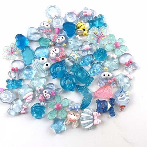 Lmlliang 50 Stück blau sortierte flache Rückseite Harz zufällige Schleim Charms Verzierung für die Herstellung von Haarspangen, Schuhen, Handyhüllen, Dekor, Scrapbooking, DIY Handwerk Lmlliang 50 Stück blau sortierte flache Rückseite Harz zufällige Schleim Charms Verzierung für die Herstellung von Haarspangen, Schuhen, Handyhüllen, Dekor, Scrapbooking, DIY Handwerk von Lmlliang