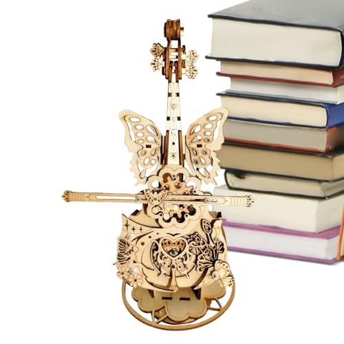 Lnhgh Cello Musikbox 3D-Puzzle | Holz Cello Musikbox Puzzle Set - Handgefertigtes Konstruktionsset Mit Schmetterlingsdekor Für Kinder Und Mädchen Lnhgh Cello Musikbox 3D-Puzzle | Holz Cello Musikbox Puzzle Set - Handgefertigtes Konstruktionsset Mit Schmetterlingsdekor Für Kinder Und Mädchen von Lnhgh