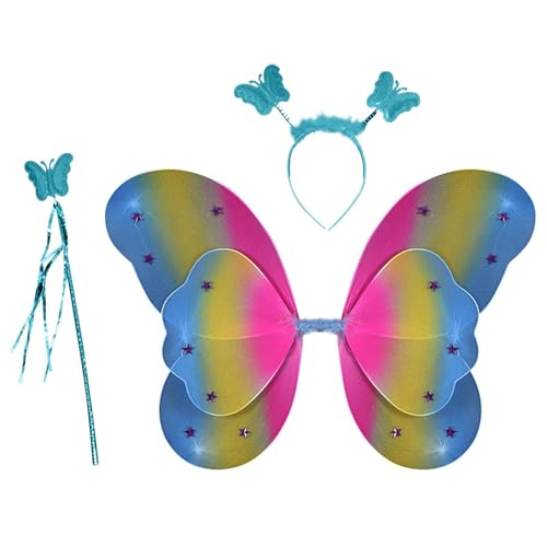 Lnhgh Feenflügel Für Kinder | Haarreifen mit Schmetterlingsstab - Feenflügel Mädchen Verkleidung Fest Accessoire Lnhgh Feenflügel Für Kinder | Haarreifen mit Schmetterlingsstab - Feenflügel Mädchen Verkleidung Fest Accessoire von Lnhgh