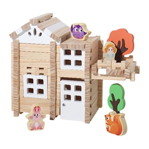 Lnhgh Holzbausteine, Holzmodellbausatz - Interaktive Holzpuzzle-Bausteine - Hausbauspielzeug, Spielzeugbausteine, intelligentes Holzbauset für Kinder, und Mädchen Lnhgh Holzbausteine, Holzmodellbausatz - Interaktive Holzpuzzle-Bausteine - Hausbauspielzeug, Spielzeugbausteine, intelligentes Holzbauset für Kinder, und Mädchen von Lnhgh