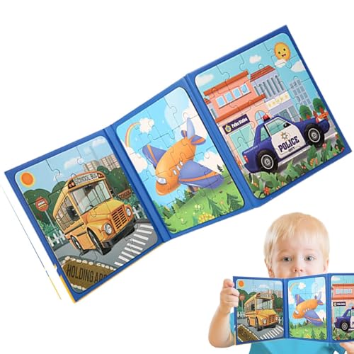 Lnhgh Magnetisches Puzzlebuch für Kinder,Magnetisches Puzzlebuch für Kinder,Montessori-Puzzle-Spielzeug | Interaktive Puzzles für Kinder ab 3 Jahren, Magnet-Puzzlebuch für Kleinkinder, von Lnhgh
